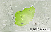 Physical 3D Map of Nyaungu, lighten, semi-desaturated