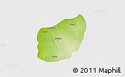 Physical 3D Map of Nyaungu, single color outside