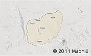Shaded Relief 3D Map of Nyaungu, lighten, semi-desaturated
