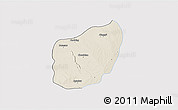 Shaded Relief 3D Map of Nyaungu, single color outside