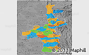 Political Panoramic Map of Mandalay, desaturated