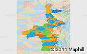 Political Panoramic Map of Mandalay, lighten