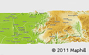 Physical Panoramic Map of Patheingyi