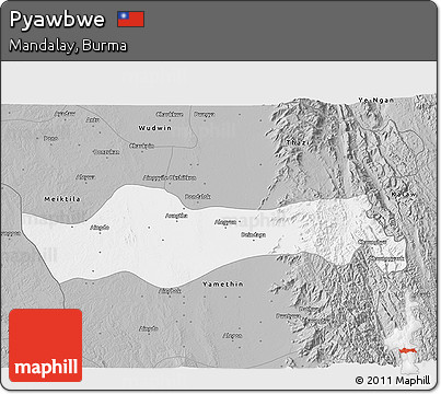 Gray 3D Map of Pyawbwe