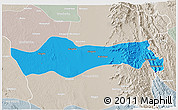 Political 3D Map of Pyawbwe, lighten, semi-desaturated