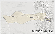 Shaded Relief 3D Map of Pyawbwe, lighten, semi-desaturated