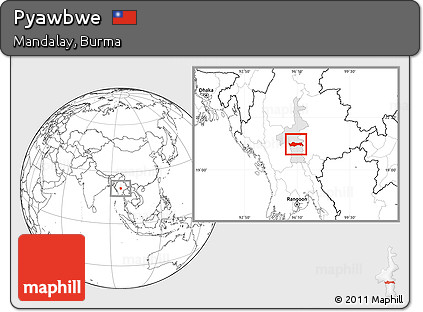 Blank Location Map of Pyawbwe, highlighted parent region