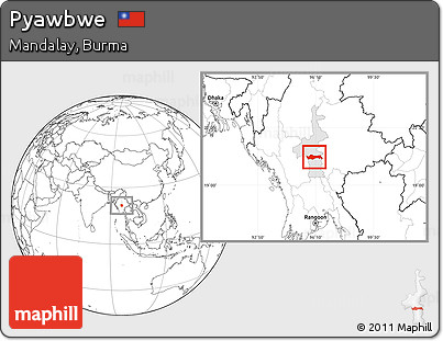 Blank Location Map of Pyawbwe, highlighted parent region