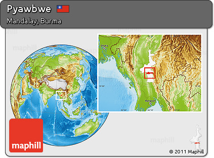 Physical Location Map of Pyawbwe, highlighted parent region