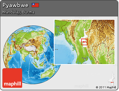 Physical Location Map of Pyawbwe, highlighted parent region
