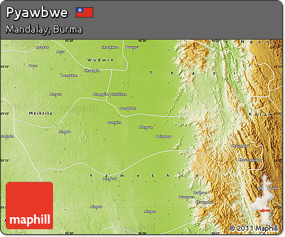 Physical Map of Pyawbwe