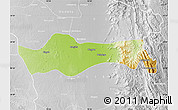Physical Map of Pyawbwe, lighten, desaturated