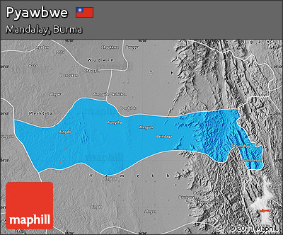 Political Map of Pyawbwe, desaturated