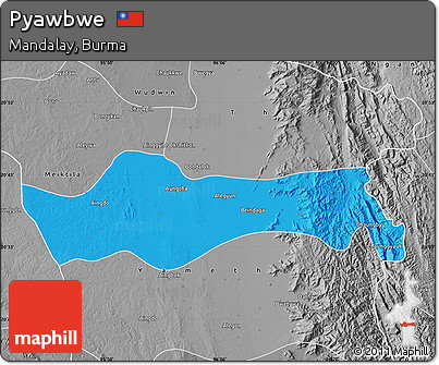 Political Map of Pyawbwe, desaturated