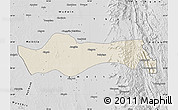 Shaded Relief Map of Pyawbwe, desaturated