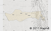 Shaded Relief Map of Pyawbwe, lighten, semi-desaturated