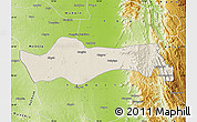 Shaded Relief Map of Pyawbwe, physical outside