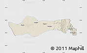 Shaded Relief Map of Pyawbwe, single color outside