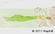 Physical Panoramic Map of Pyawbwe, lighten