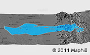 Political Panoramic Map of Pyawbwe, darken, desaturated