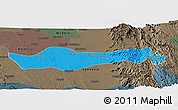 Political Panoramic Map of Pyawbwe, darken, semi-desaturated