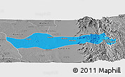 Political Panoramic Map of Pyawbwe, desaturated