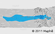 Political Panoramic Map of Pyawbwe, lighten, desaturated