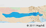Political Panoramic Map of Pyawbwe, lighten