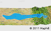 Political Panoramic Map of Pyawbwe, satellite outside