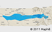 Political Panoramic Map of Pyawbwe, shaded relief outside