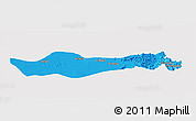 Political Panoramic Map of Pyawbwe, single color outside