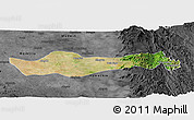 Satellite Panoramic Map of Pyawbwe, darken, desaturated