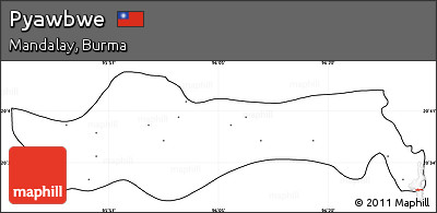 Blank Simple Map of Pyawbwe, cropped outside, no labels