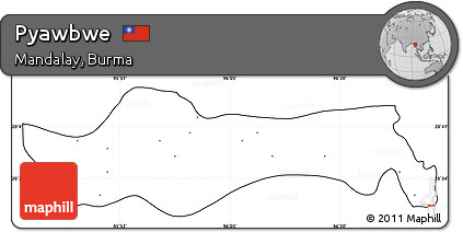 Blank Simple Map of Pyawbwe, cropped outside, no labels