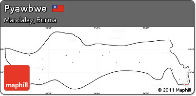 Blank Simple Map of Pyawbwe, cropped outside, no labels