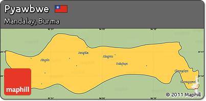 Savanna Style Simple Map of Pyawbwe, cropped outside