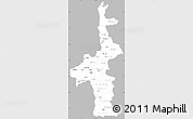 Gray Simple Map of Mandalay, single color outside