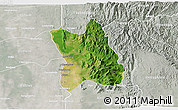 Satellite 3D Map of Singu, lighten, semi-desaturated