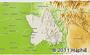 Shaded Relief 3D Map of Singu, physical outside