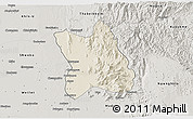 Shaded Relief 3D Map of Singu, semi-desaturated