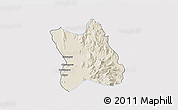 Shaded Relief 3D Map of Singu, single color outside
