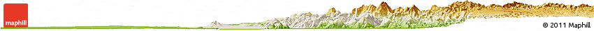 Shaded Relief Horizon Map of Singu, physical outside