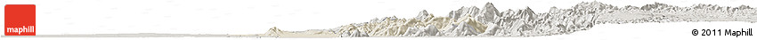 Shaded Relief Horizon Map of Singu, semi-desaturated