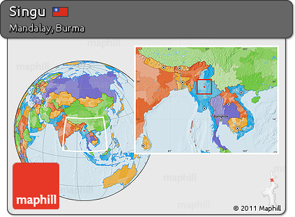 Political Location Map of Singu, within the entire country