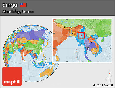Political Location Map of Singu, within the entire country