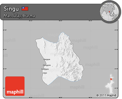 Gray Map of Singu, single color outside