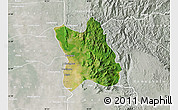 Satellite Map of Singu, lighten, semi-desaturated