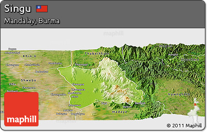Physical Panoramic Map of Singu, satellite outside