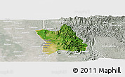 Satellite Panoramic Map of Singu, lighten, semi-desaturated