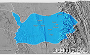 Political 3D Map of Tatkon, desaturated